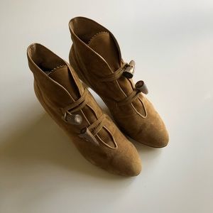 Vintage Suede Manolo Blahnik Antler Booties